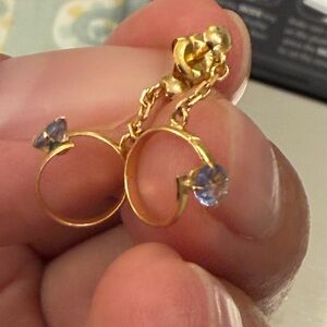 18k Solid Japan Gold Dangling Earrings (PRICE FIRM)